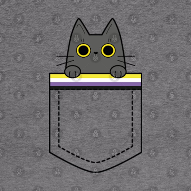 Nonbinary cat in a pocket by Kaktus Tees